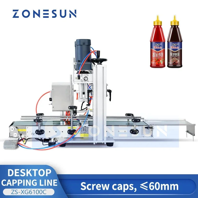 Juice Bottle Dropper - ZONESUN ボトルキャッピングマシン スクリュートップ ジュース液体スプレーキャップ ツイストガラスドロッパー蓋 コンベヤーライン
