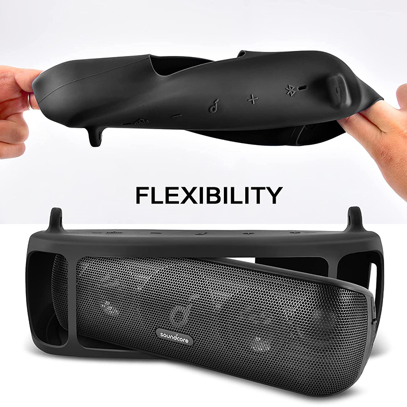Anker Speaker Soundcore Motion+ - Anker Soundcore Motion+ Bluetooth スピーカー用シリコンケース、防水ラバートラベルキャリーポーチ、ストラップカラビナ付き
