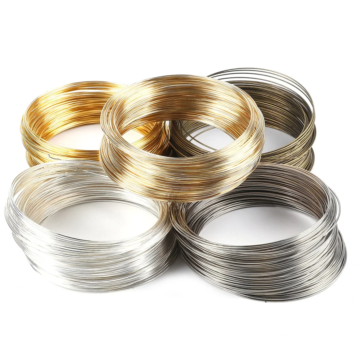 Coil Building Kit - 100ループ 0.6mm メモリーワイヤー ブレスレット リング ステンレススチール