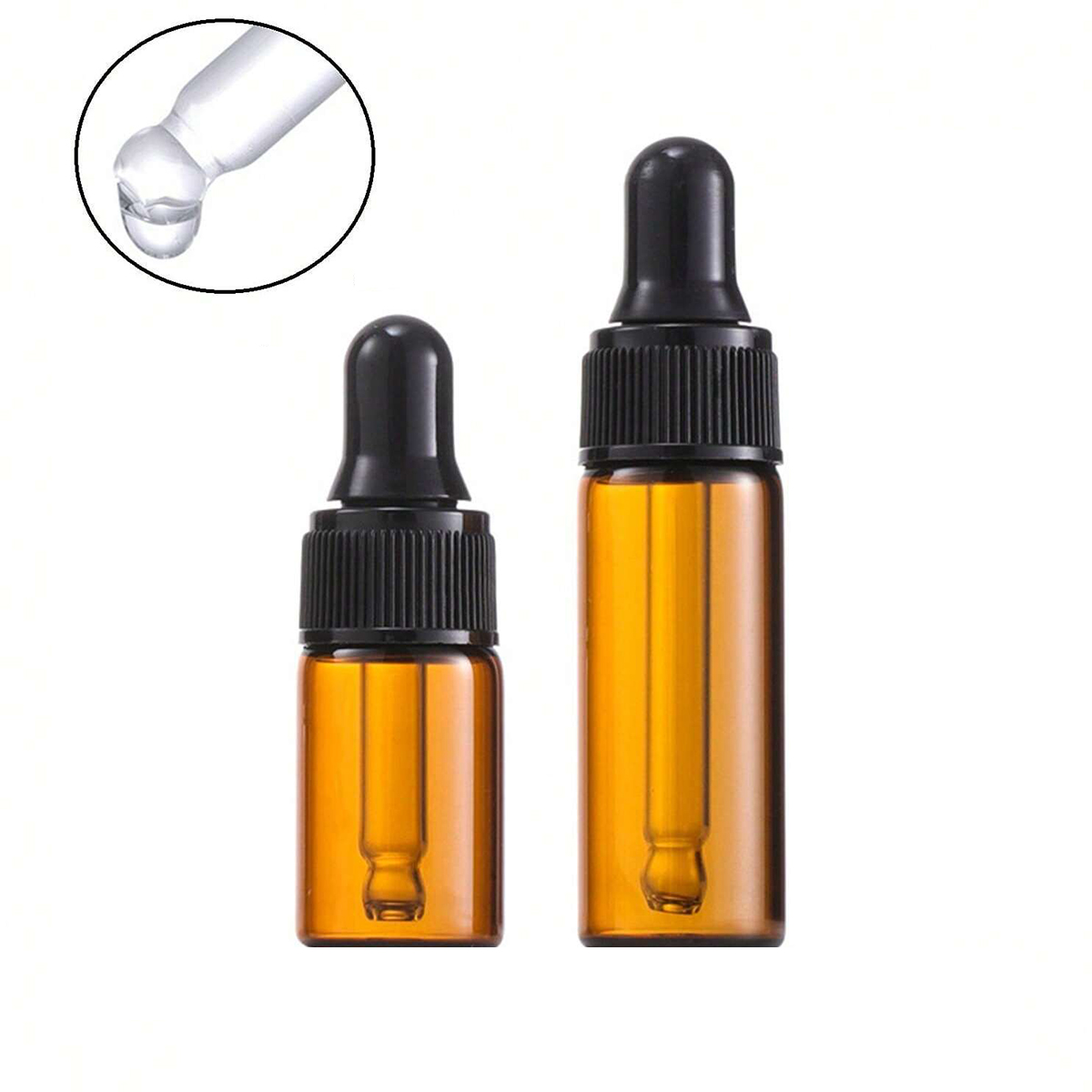 10個 ダークアンバーガラスドロッパーボトル 1ml 2ml - Juice Bottle Dropper のレビューと価格