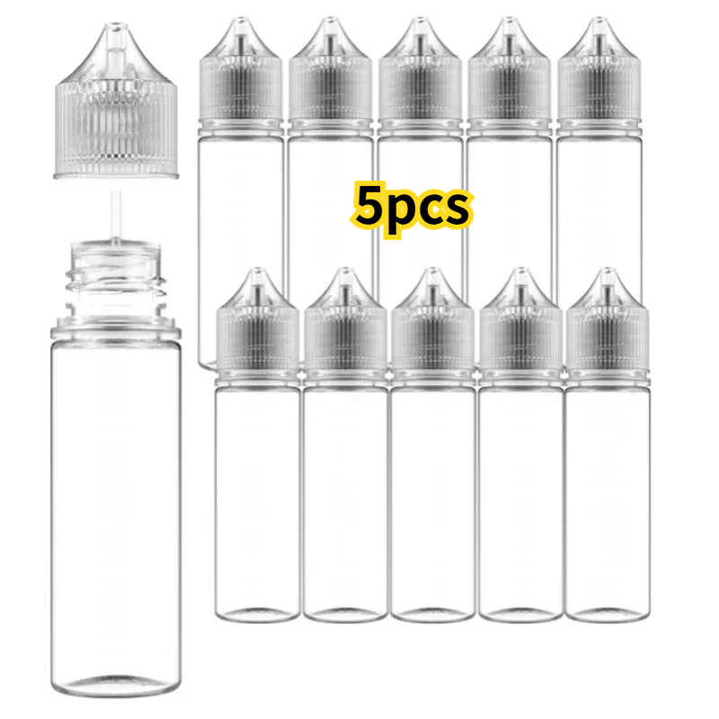 5 個 30ml-120ml PET クリアドロッパーボトル - Juice Bottle Dropper のレビューと価格