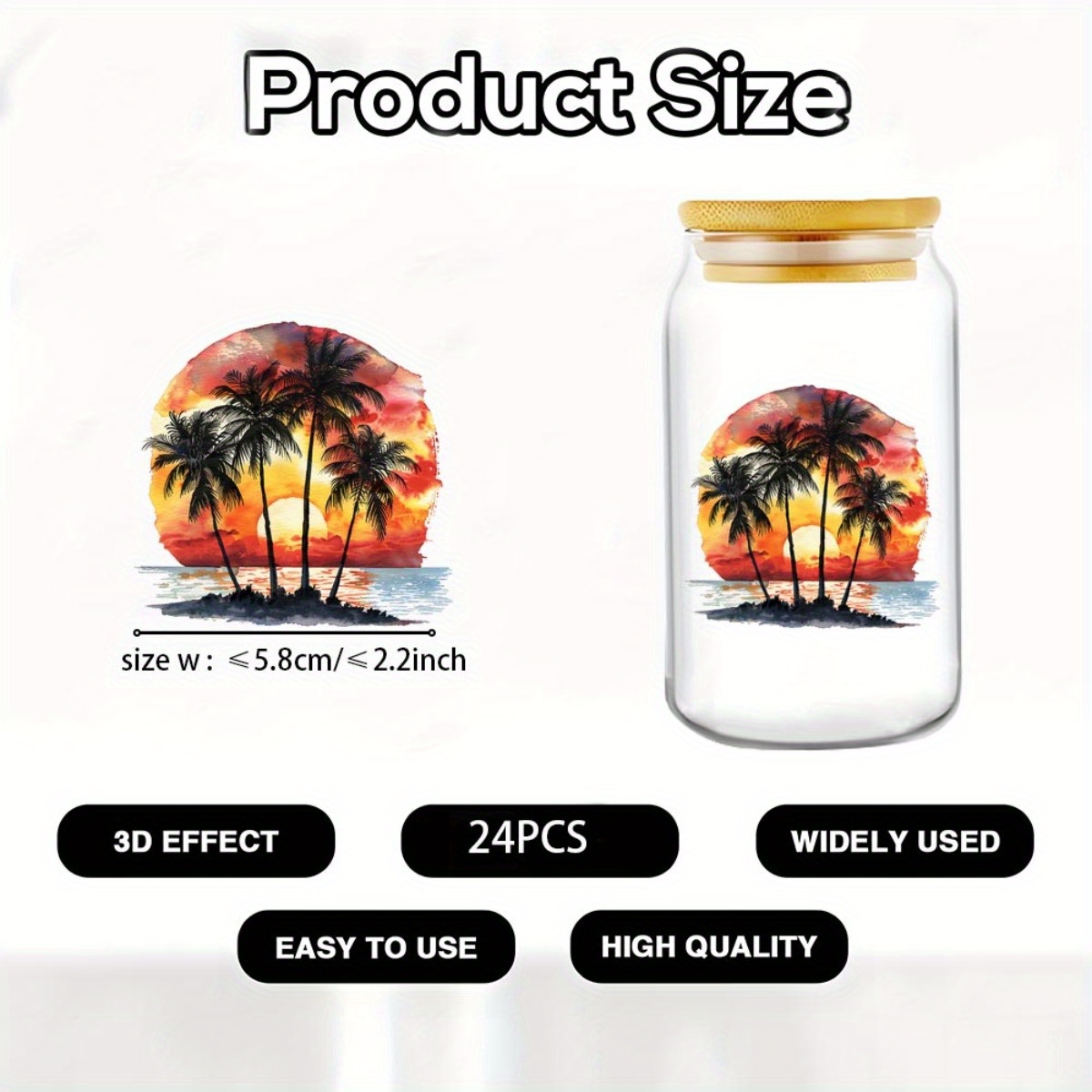 24 ピース/セット夏のトロピカルビーチ DIY ガラス瓶ラ - Rdta Tank Glass のレビューと価格