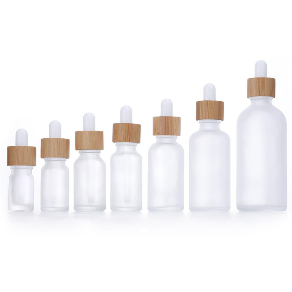5X 10X つや消しクリアホワイトガラスドロッパーボトル竹 - Juice Bottle Dropper のレビューと価格